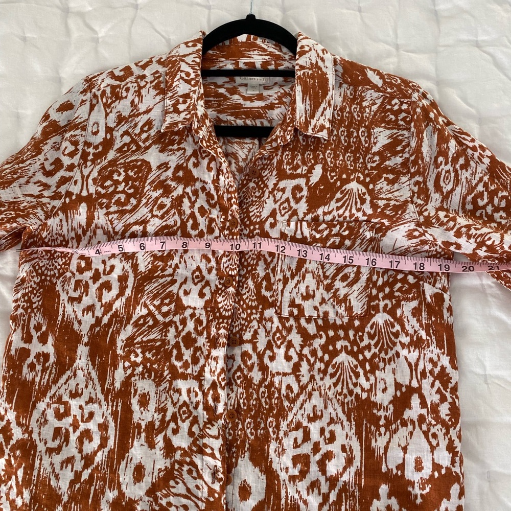 Garnet Hill Classic Linen long sleeved shirt, women’s size 4. - Picture 3 of 6